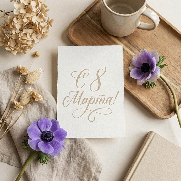 Открытка женщинам на 8 Марта
