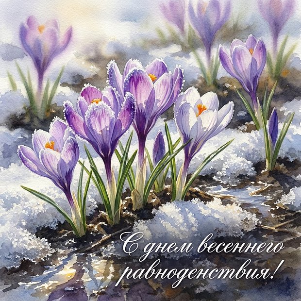 Красивая открытка на день весеннего равноденствия 2026
