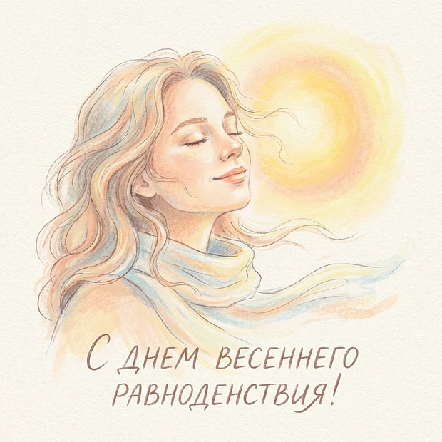 Открытка с поздравлением на день весеннего равноденствия