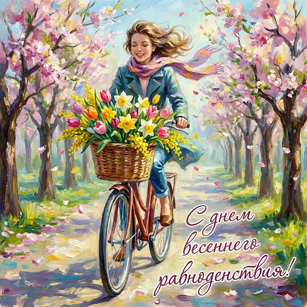 Красивая открытка с днем весеннего равноденствия

