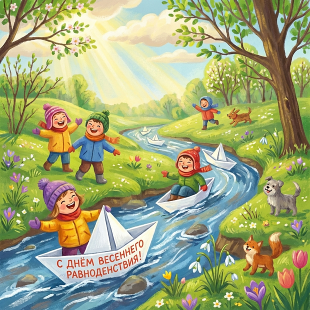 Открытка с днем весеннего равноденствия бесплатно

