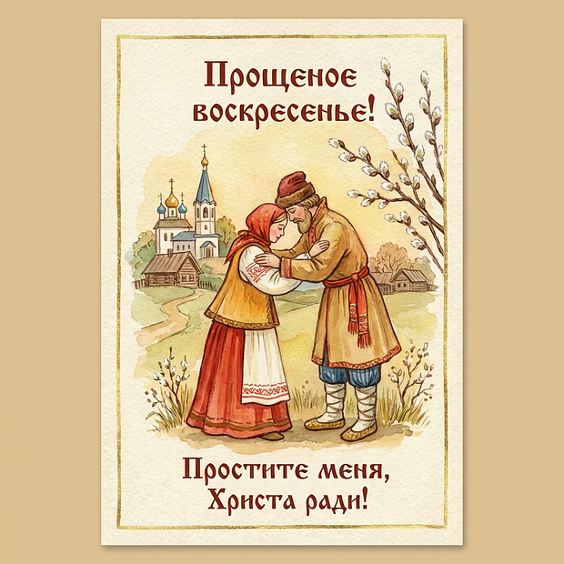Открытка на Прощеное воскресенье 2026
