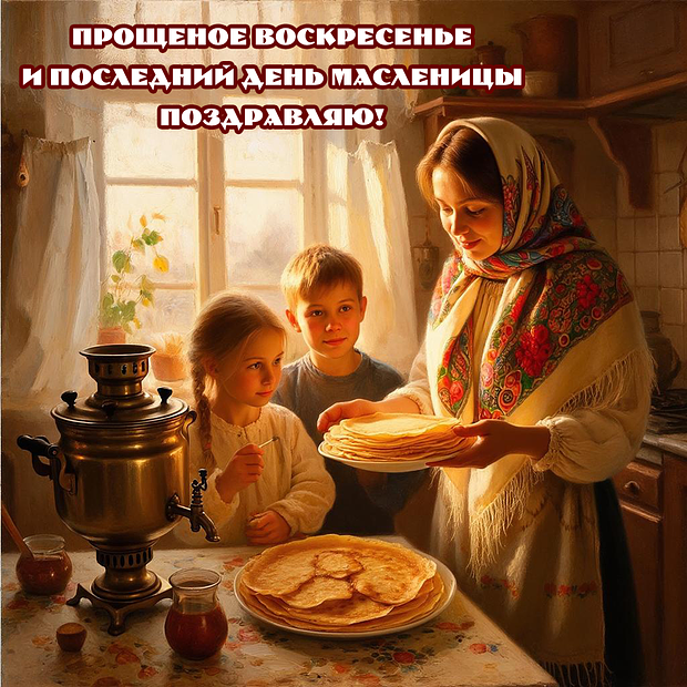 Картинка с поздравлением на Прощеное воскресенье
