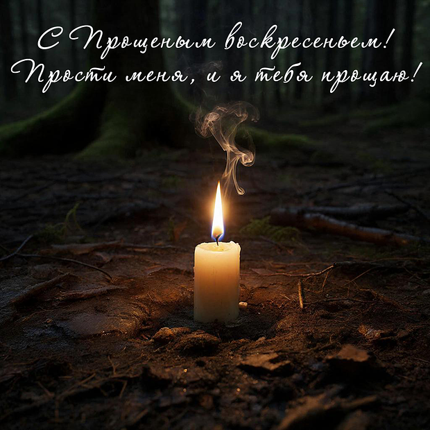 Открытка с поздравлением на Прощеное воскресенье