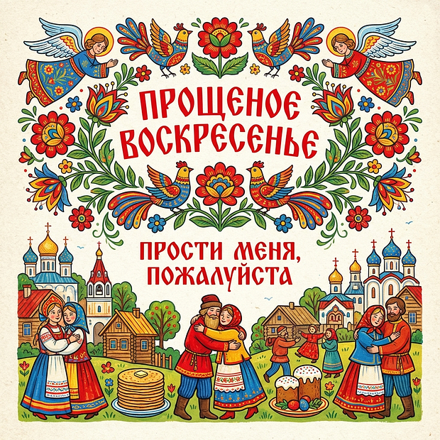 Открытка с Прощеным воскресеньем
