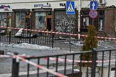 Место взрывов, где погибли сотрудники правоохранительных органов, Львов, Украина