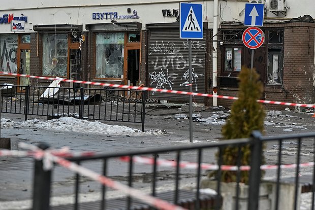 Место взрывов, где погибли сотрудники правоохранительных органов, Львов, Украина