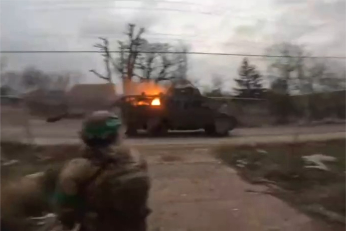 Украинского&nbsp; «Призрачного гонщика» сняли на видео в зоне СВО