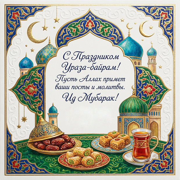 Открытка с днем Ураза-байрама

