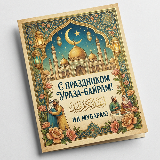 Открытка с началом Ураза-байрама
