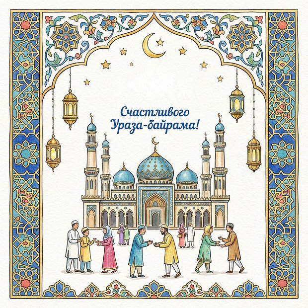 Открытка с Ураза-байрамом
