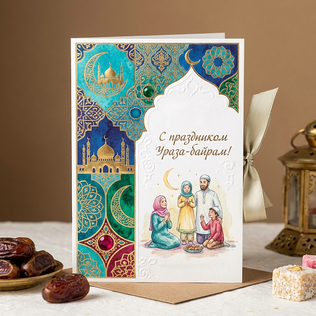 Скачать открытку с праздником Ураза-байрам