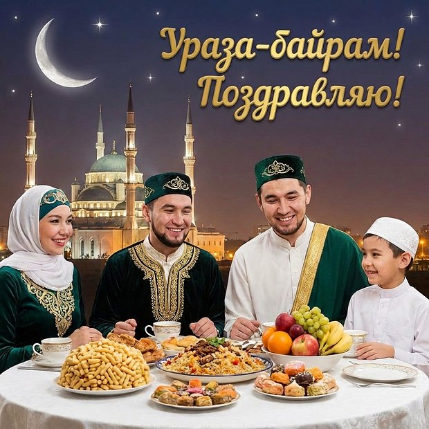 Открытка с днем Ураза-байрама
