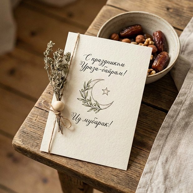 Открытка с началом Ураза-байрама
