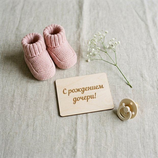 Открытка с рождением дочери

