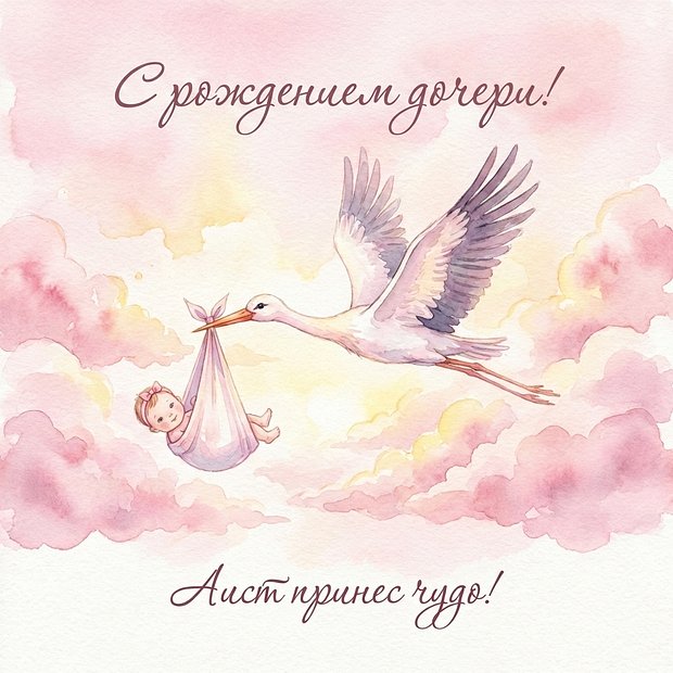 Открытка с рождением дочери для мамы
