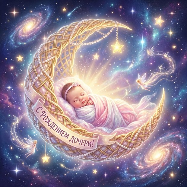 Открытка маме с рождением дочери
