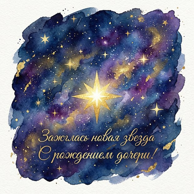 Бесплатная открытка с рождением дочери
