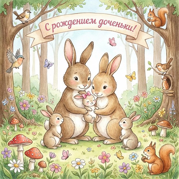 Открытка с рождением дочери для мамы
