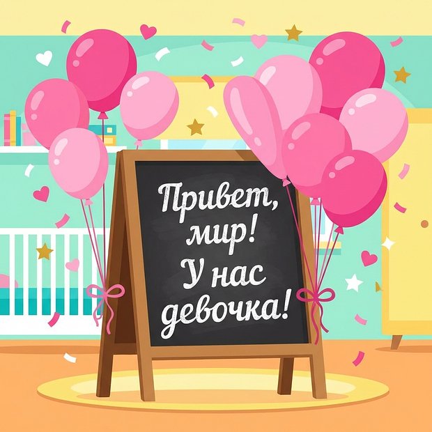 Бесплатная открытка с рождением дочери
