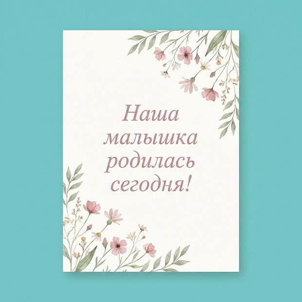 Открытка с поздравлением с рождением дочери

