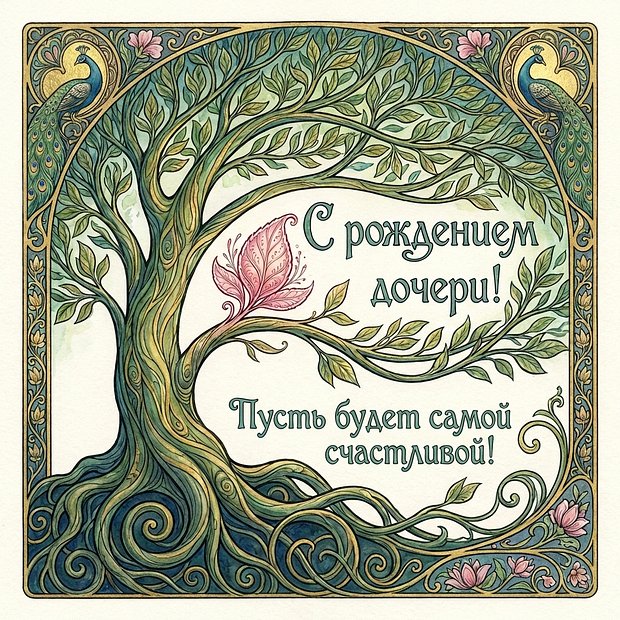 Открытка маме с рождением дочери
