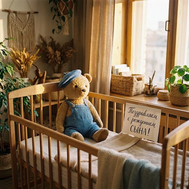Открытка с рождением сына для мамы
