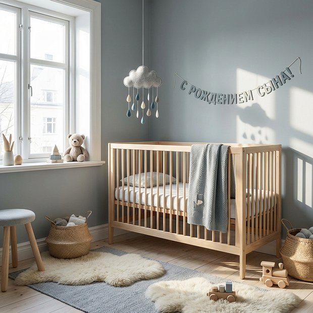 Открытка с рождением сына

