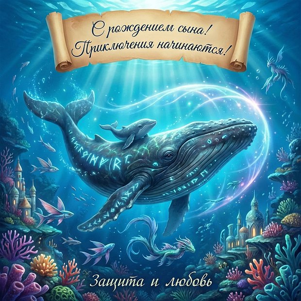 Открытка с рождением сына

