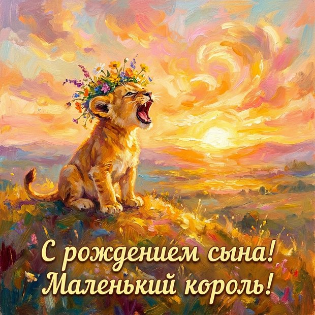 Открытка с рождением сына

