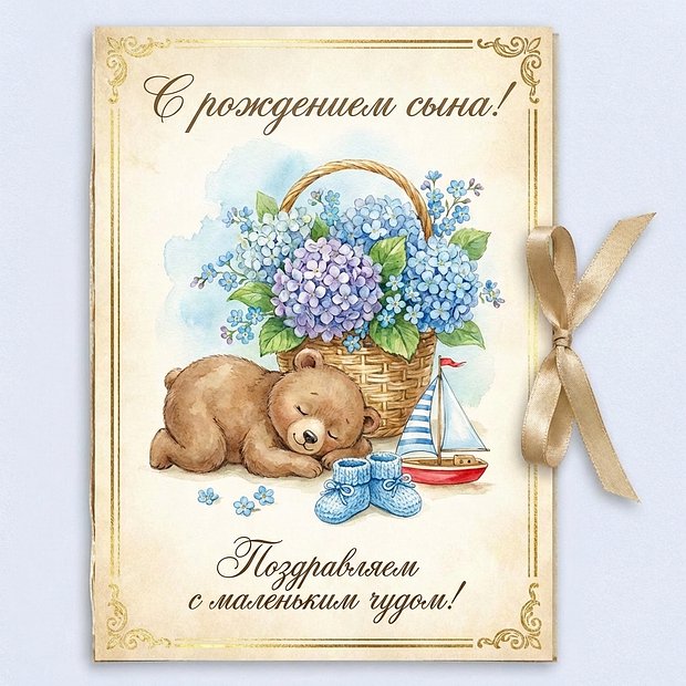 Открытки с рождением сына с пожеланиями
