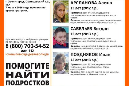 Следователи занялись безвестным исчезновением подростков под Москвой