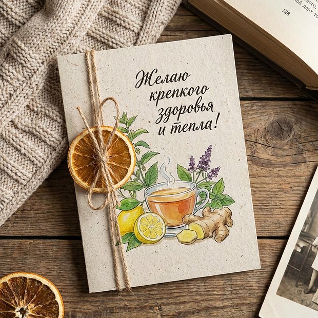 Открытка с пожеланиями доброго здоровья

