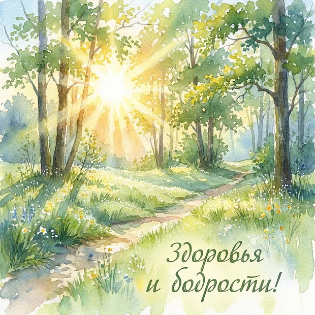 Открытка с пожеланиями доброго здоровья
