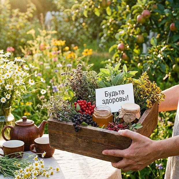 Красивая открытка с пожеланием доброго здоровья

