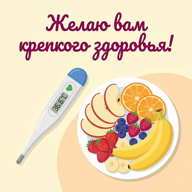 Открытка с пожеланием здоровья утром
