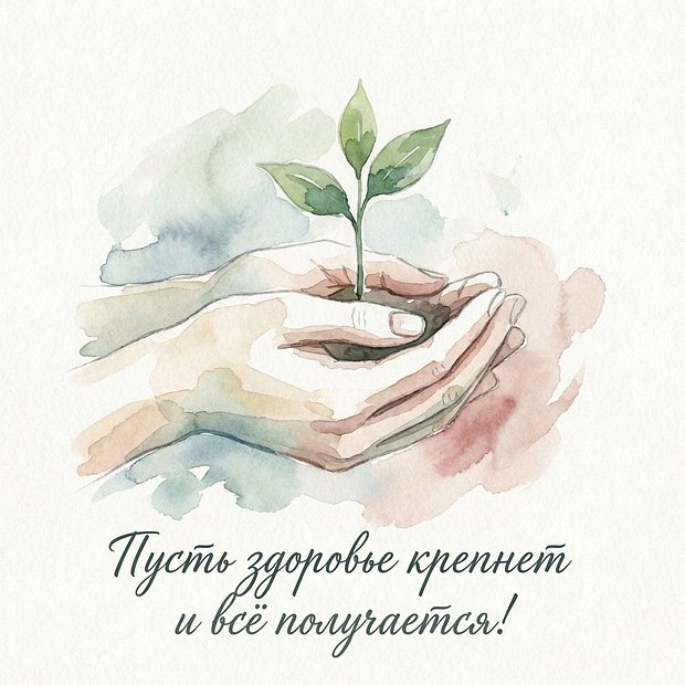 Открытка с пожеланиями доброго здоровья
