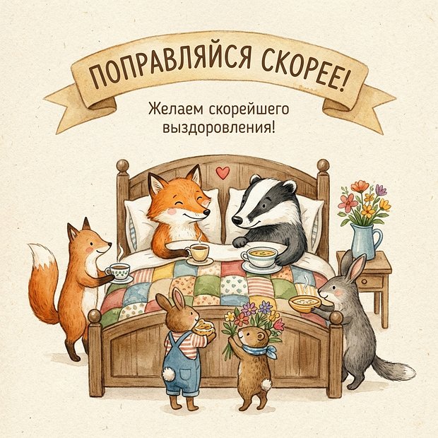 Бесплатная открытка с пожеланиями здоровья
