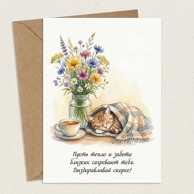 Красивая открытка с пожеланиями здоровья

