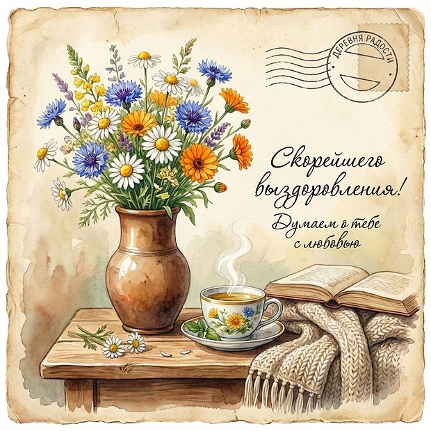 Открытка с пожеланием здоровья
