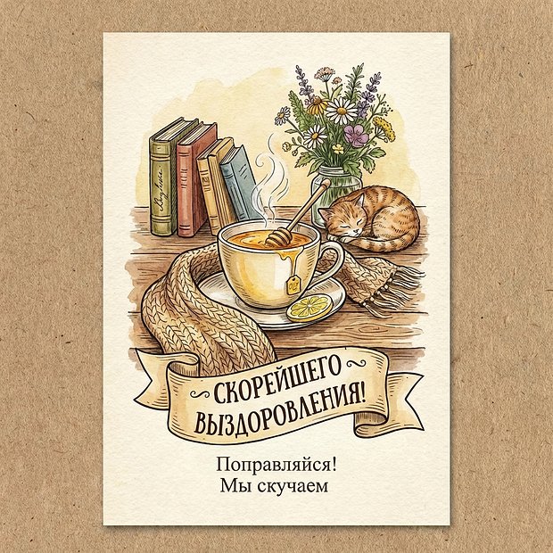 Открытка с добрым утром и пожеланиями здоровья
