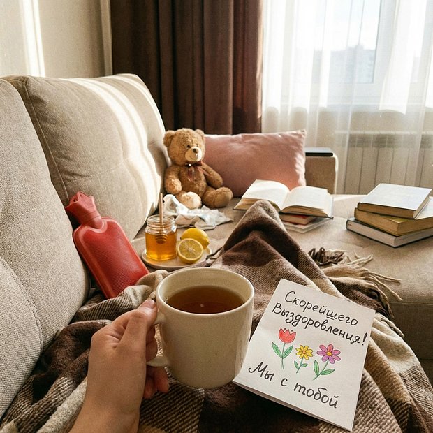 Открытка с пожеланием здоровья утром
