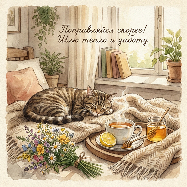 Открытка с пожеланиями доброго здоровья