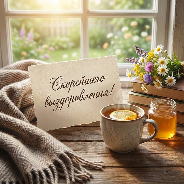 Открытка с пожеланиями хорошего здоровья
