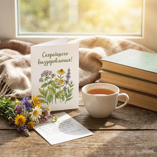 Красивая открытка с пожеланиями здоровья
