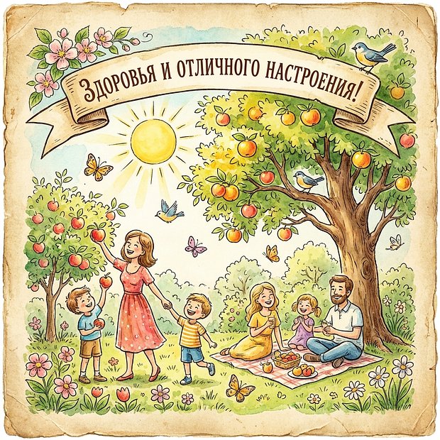 Открытка с пожеланиями доброго здоровья
