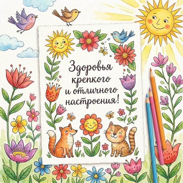 Открытка с пожеланием здоровья
