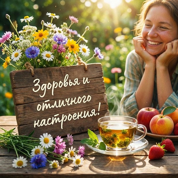 Открытка с пожеланием здоровья утром
