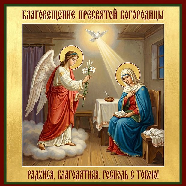 Картинка с Благовещением Пресвятой Богородицы
