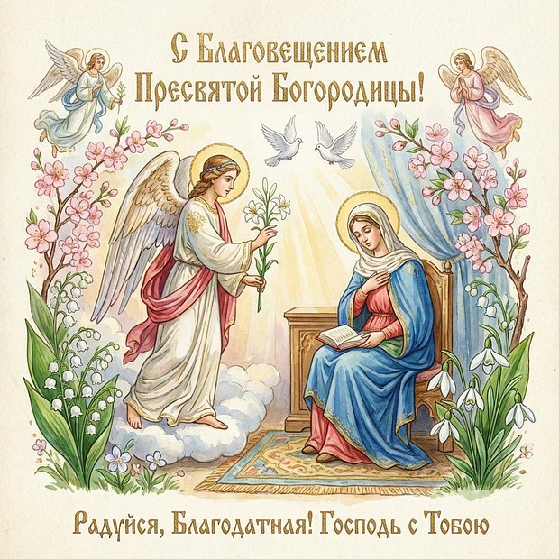 Открытка с Благовещением
